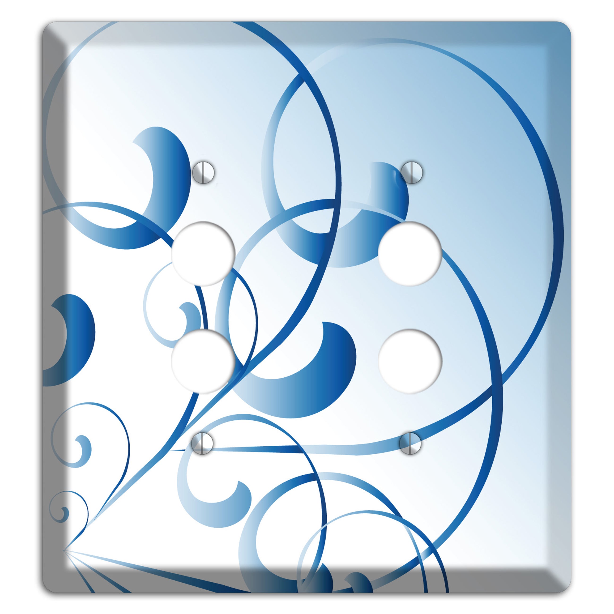 Blue Swoop 2 Pushbutton Wallplate