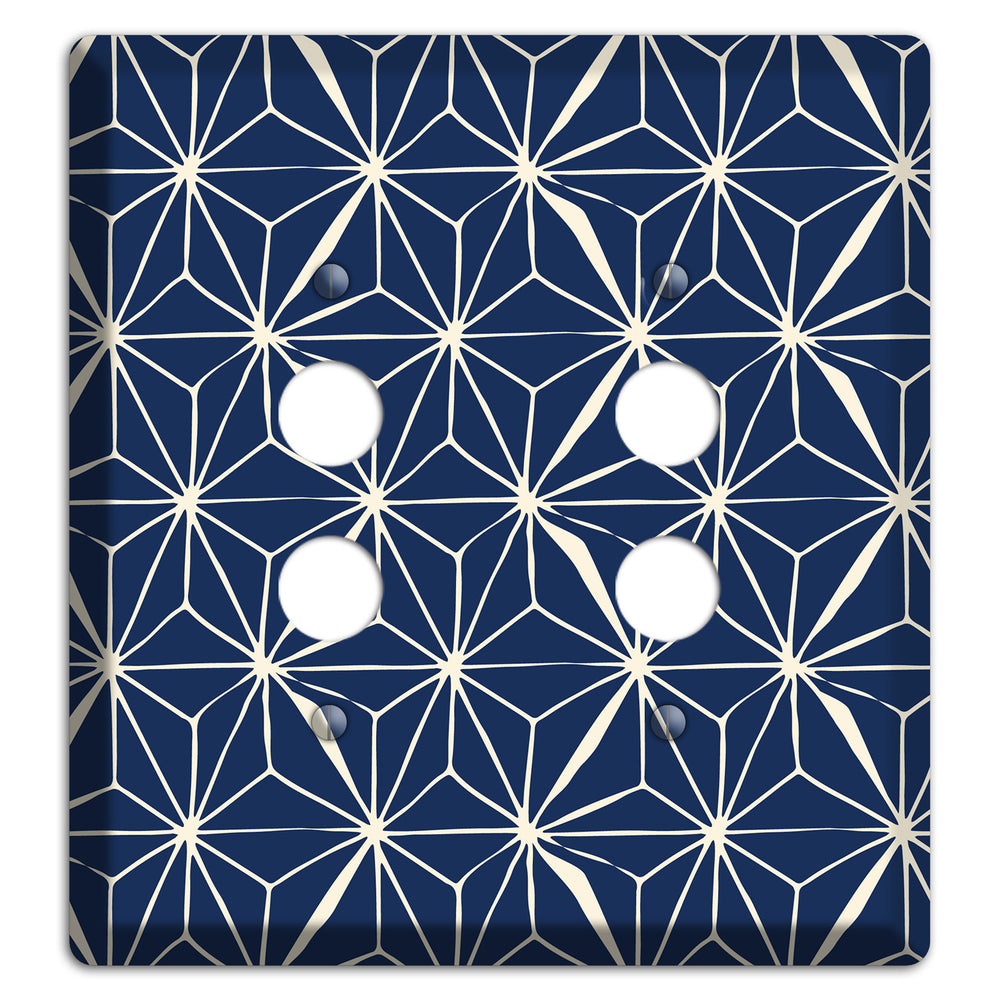 Navy Geometric Tile 2 Pushbutton Wallplate