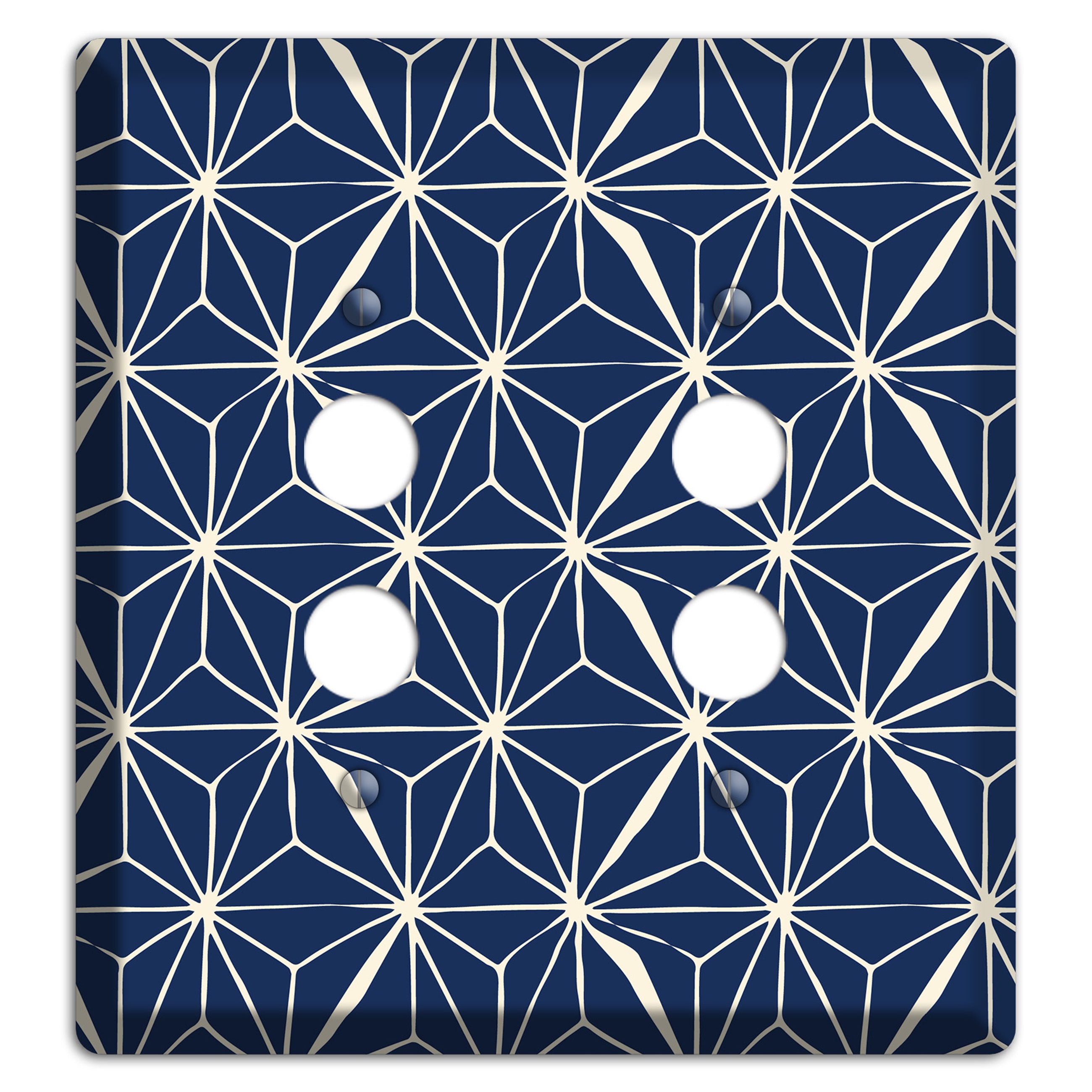 Navy Geometric Tile 2 Pushbutton Wallplate