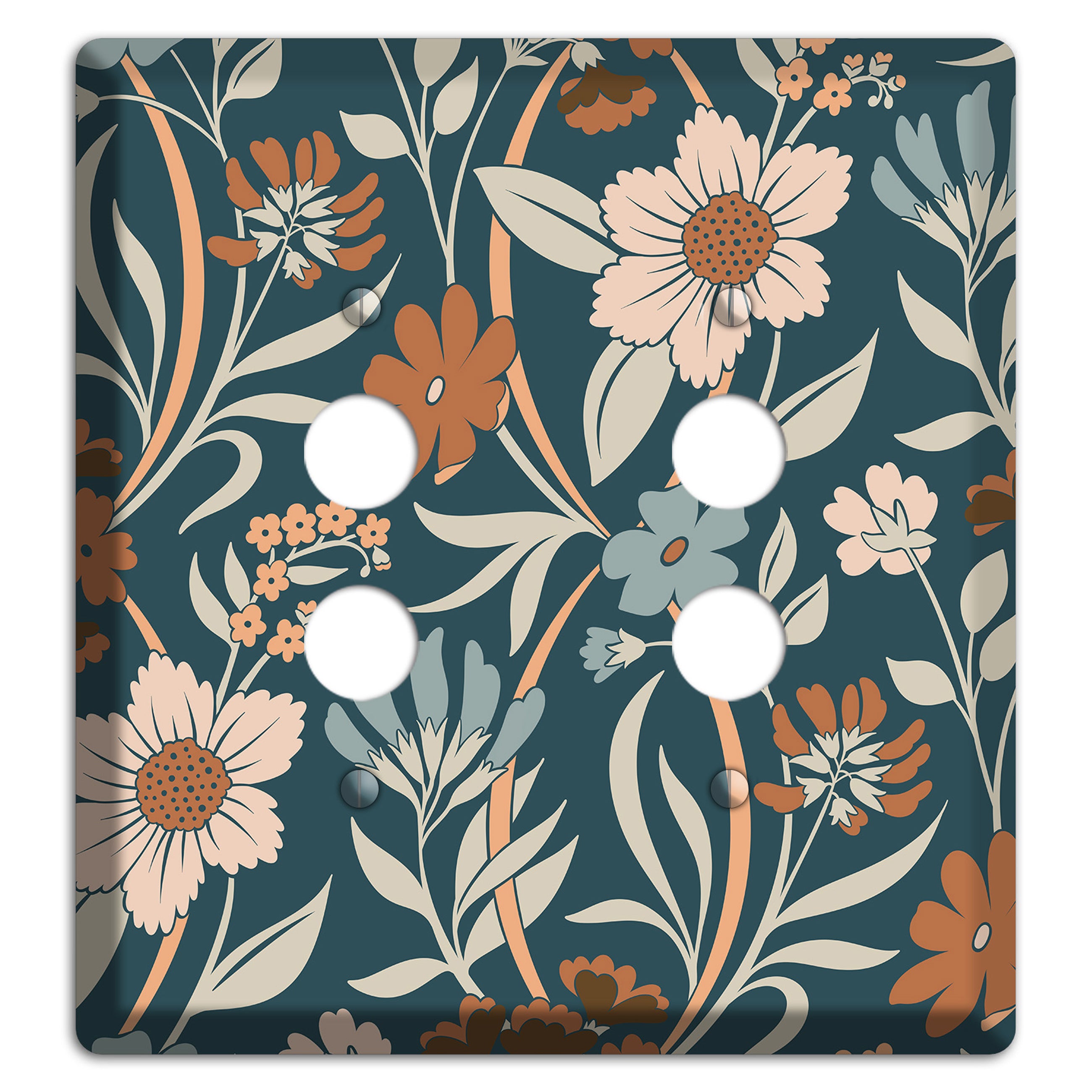Summer Floral 1 2 Pushbutton Wallplate