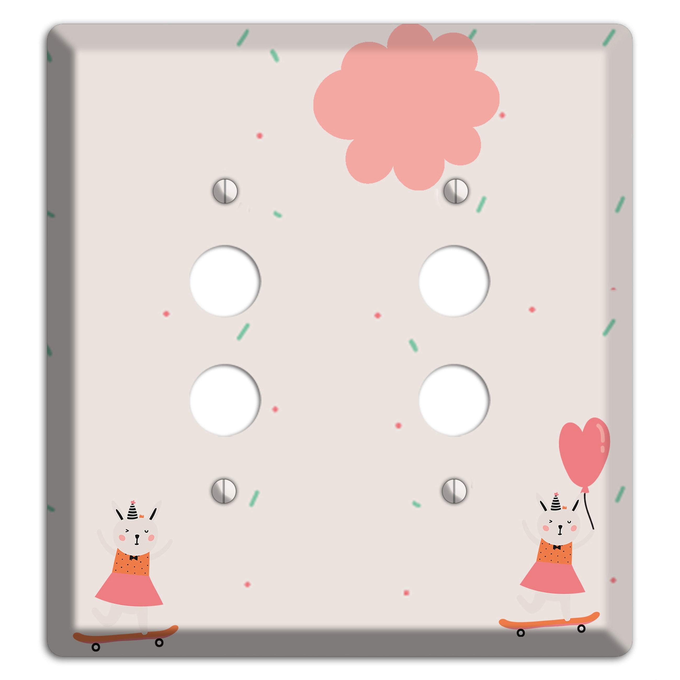 Skateboard Kitty 2 Pushbutton Wallplate