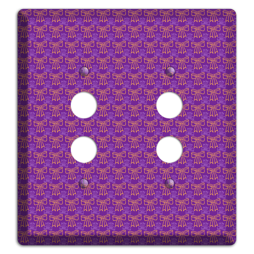 Purple with Pink Bows 2 Pushbutton Wallplate