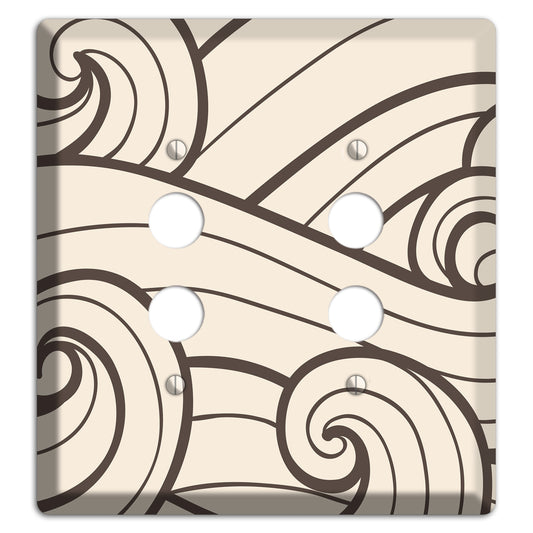 Abstract Curl Beige 2 Pushbutton Wallplate
