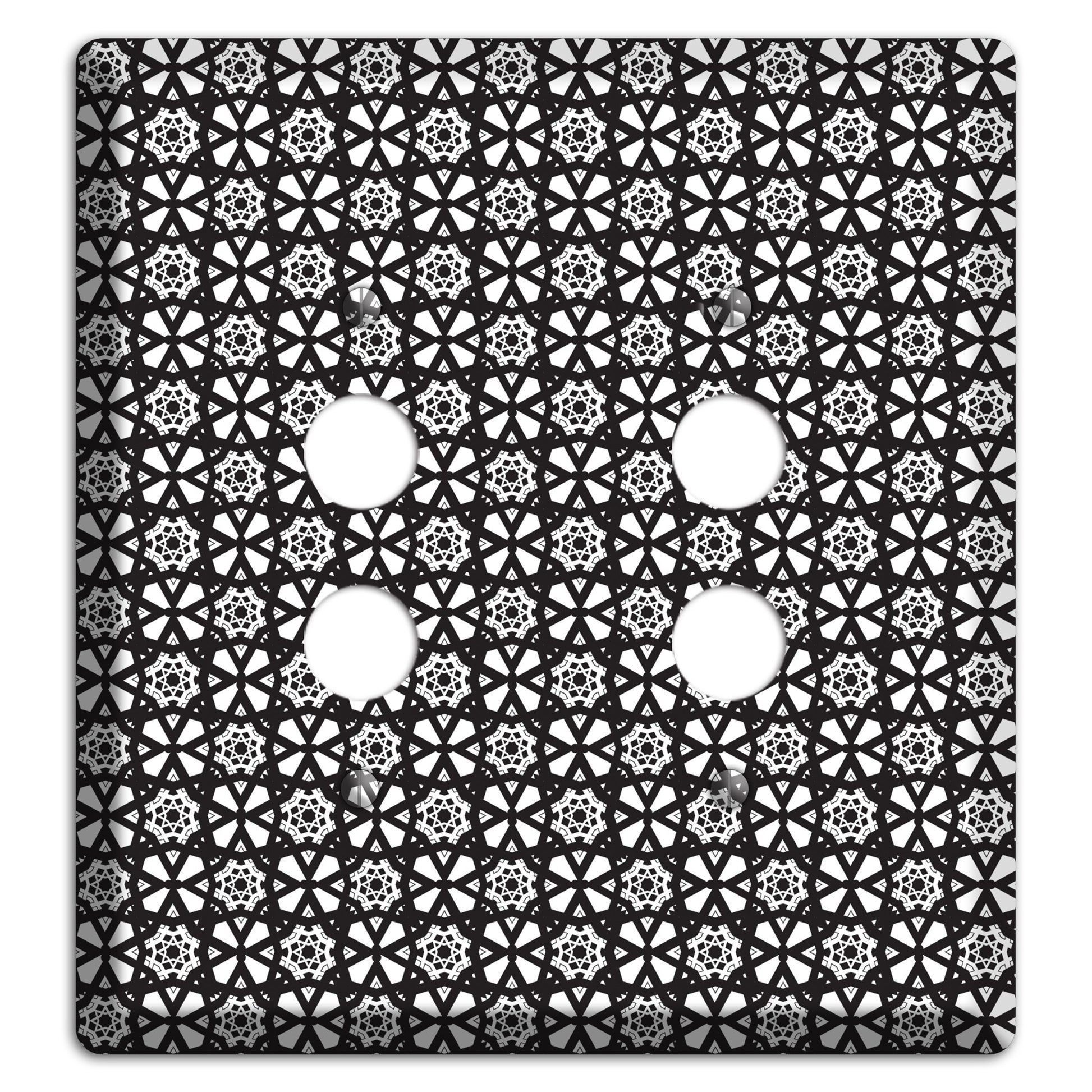 White with Black Arabesque 2 Pushbutton Wallplate