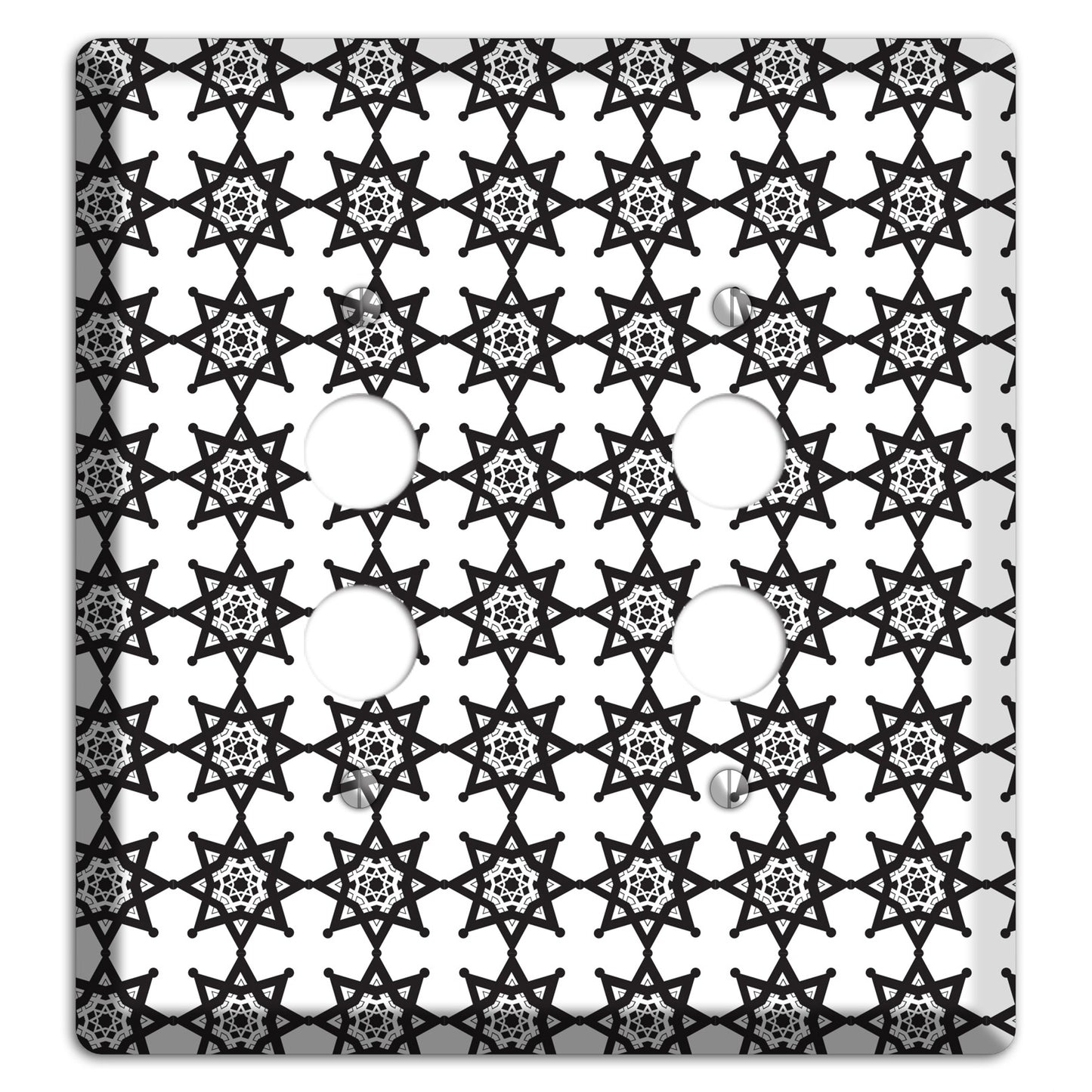 White with Black Arabesque Aster 2 Pushbutton Wallplate