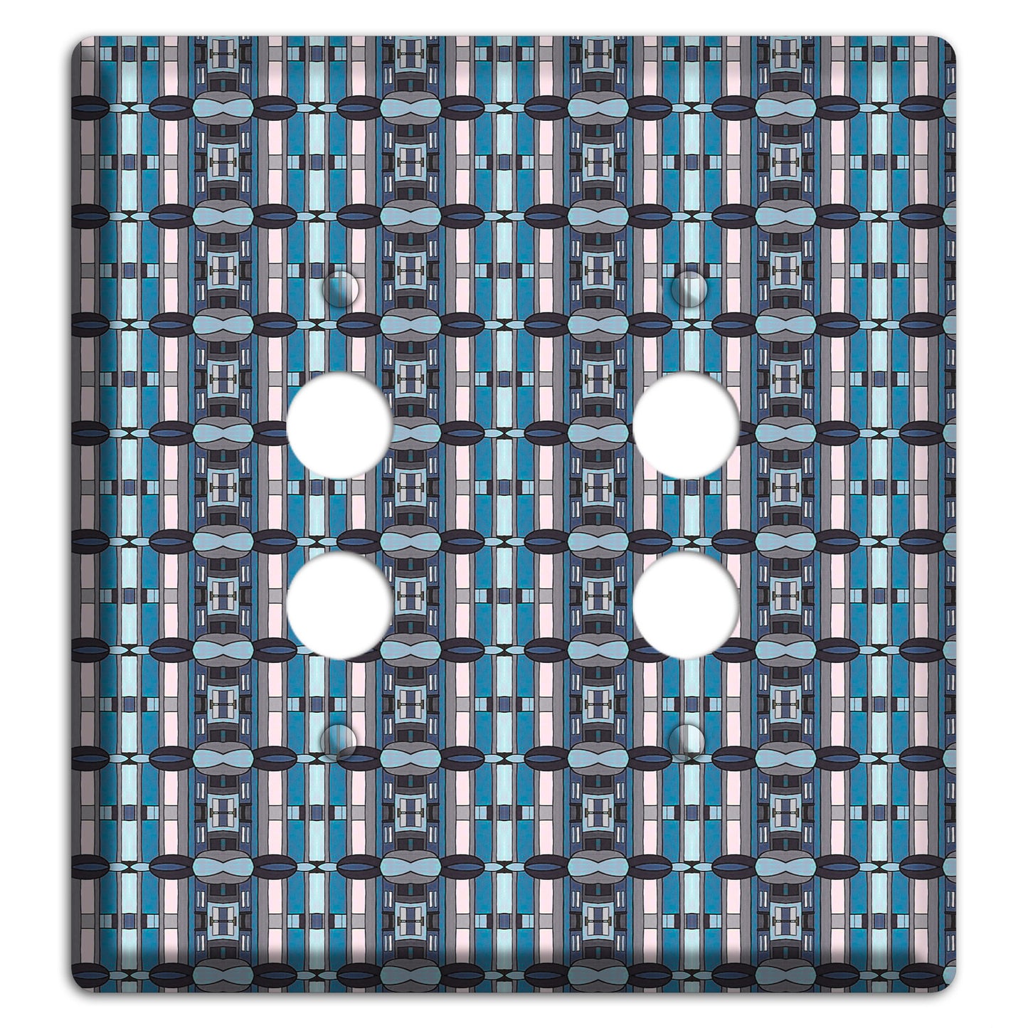 Blue and Grey Tapestry 2 Pushbutton Wallplate