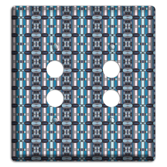 Blue and Grey Tapestry 2 Pushbutton Wallplate