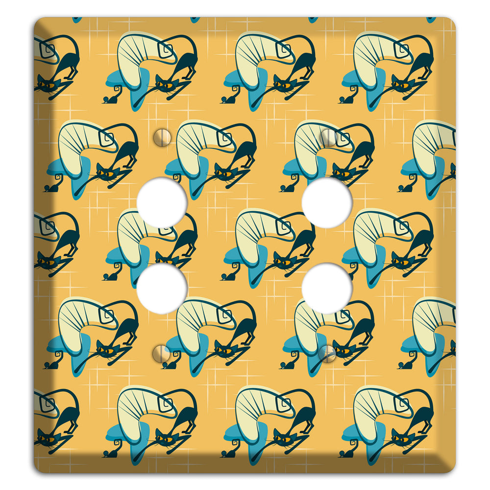 Yellow Kitties 2 Pushbutton Wallplate