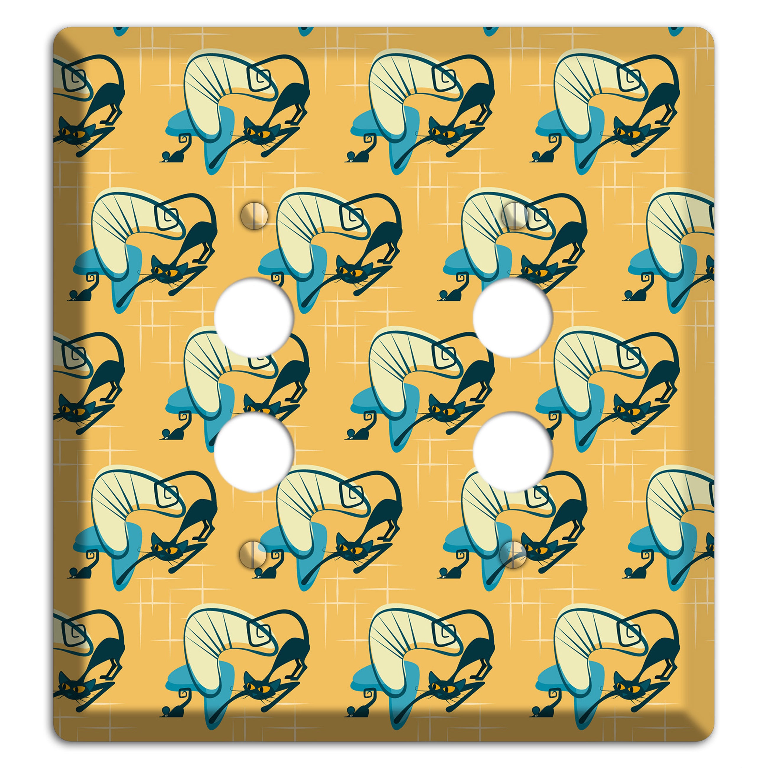 Yellow Kitties 2 Pushbutton Wallplate