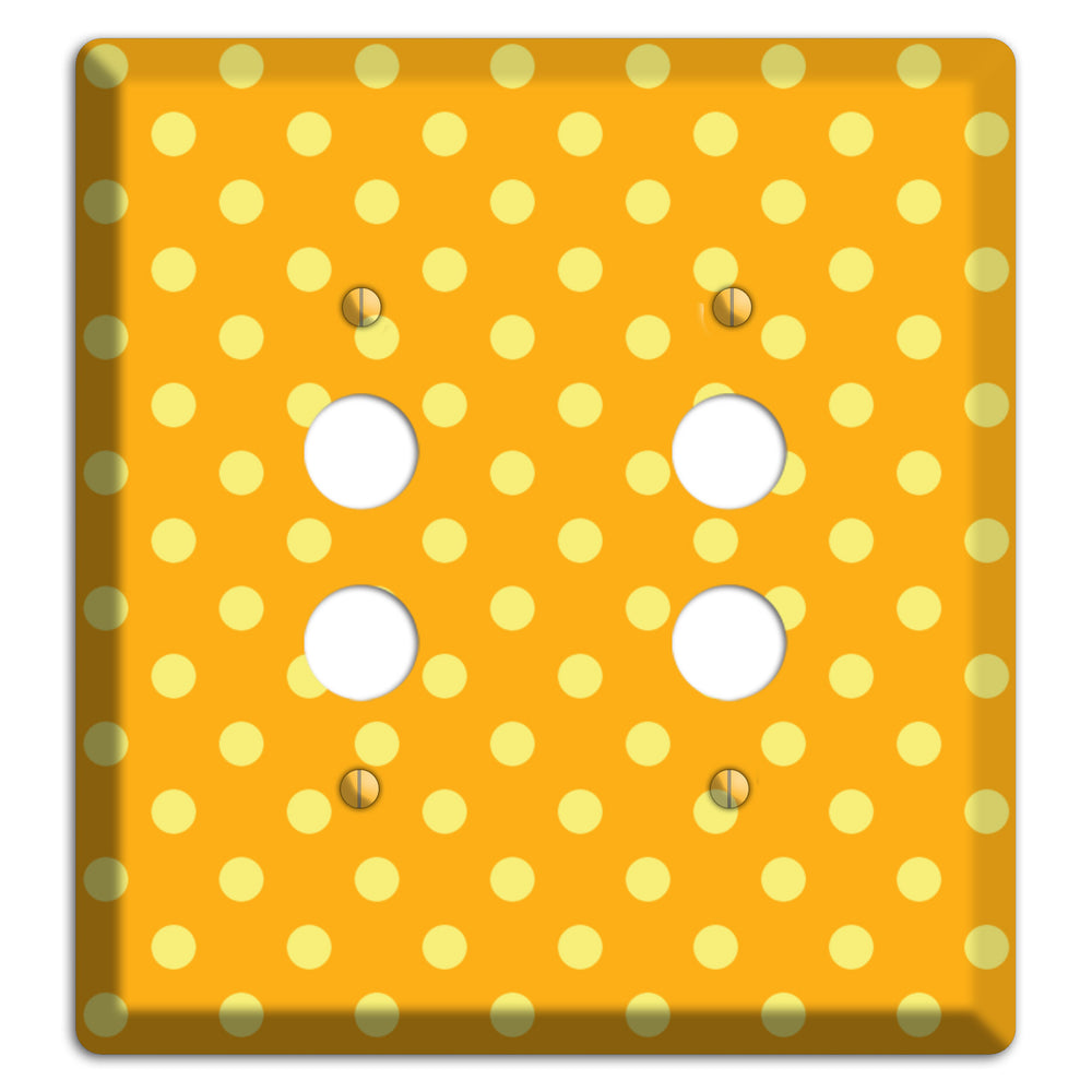 Orange and Yellow Polka Dot 2 Pushbutton Wallplate