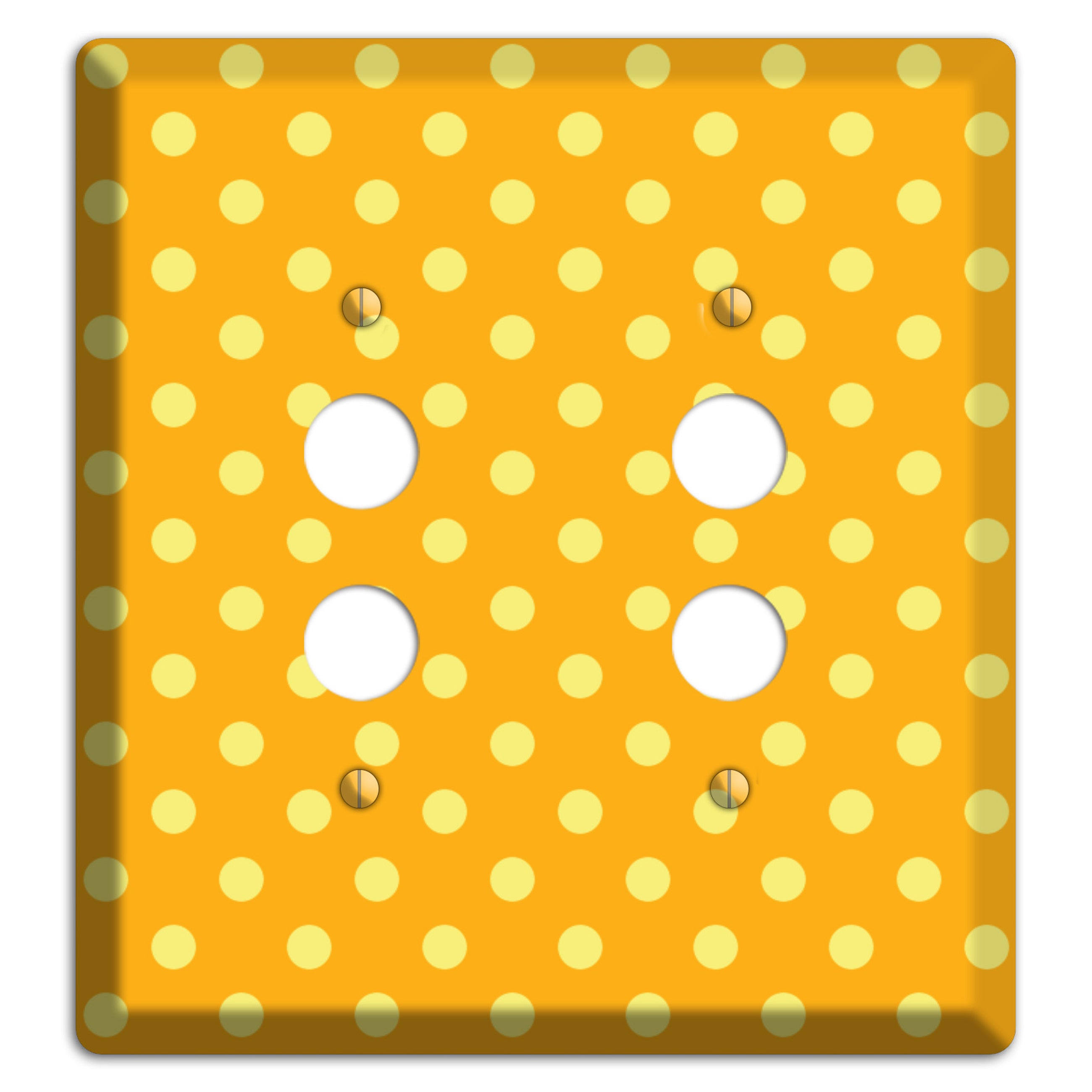 Orange and Yellow Polka Dot 2 Pushbutton Wallplate