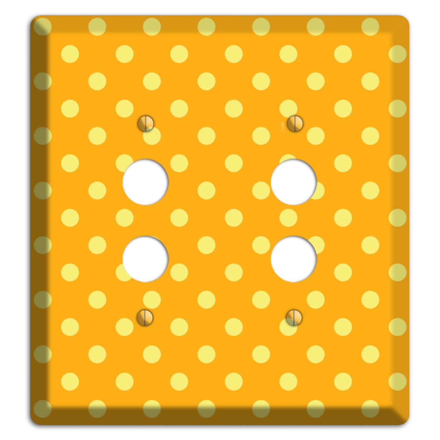 Orange and Yellow Polka Dot 2 Pushbutton Wallplate