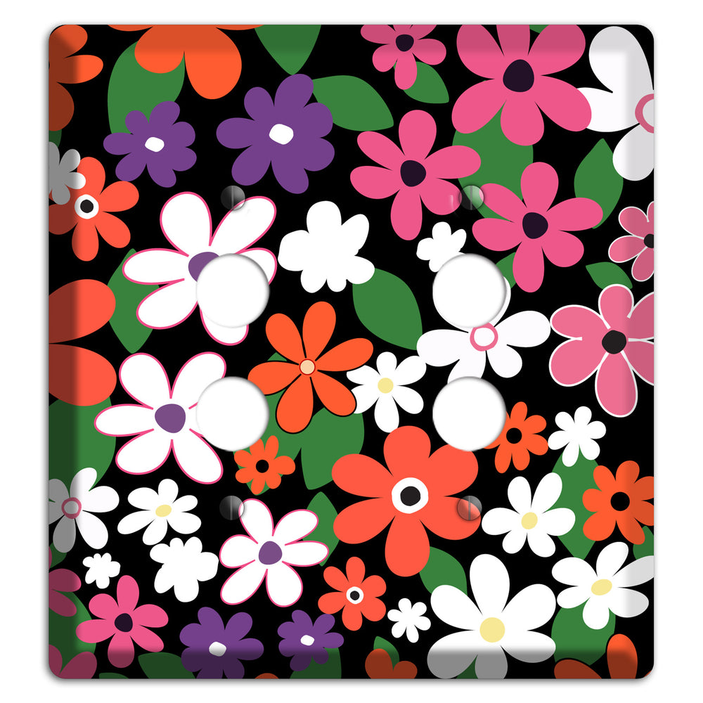 Hippie Flowers 2 Pushbutton Wallplate