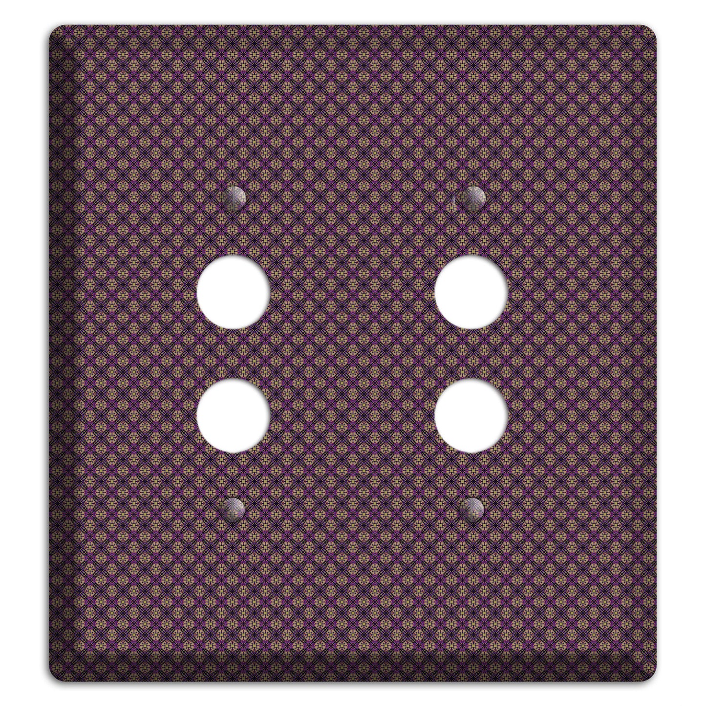 Brown and Purple Tiny Arabesque 2 Pushbutton Wallplate