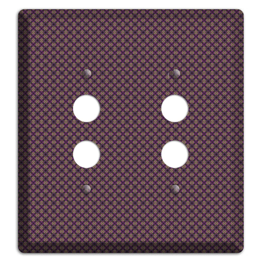 Brown and Purple Tiny Arabesque 2 Pushbutton Wallplate