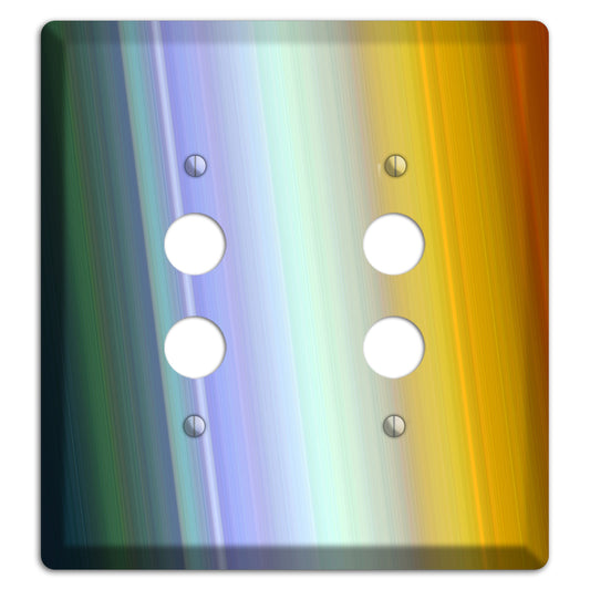 Green Teal Lavender Yellow Ray of Light 2 Pushbutton Wallplate