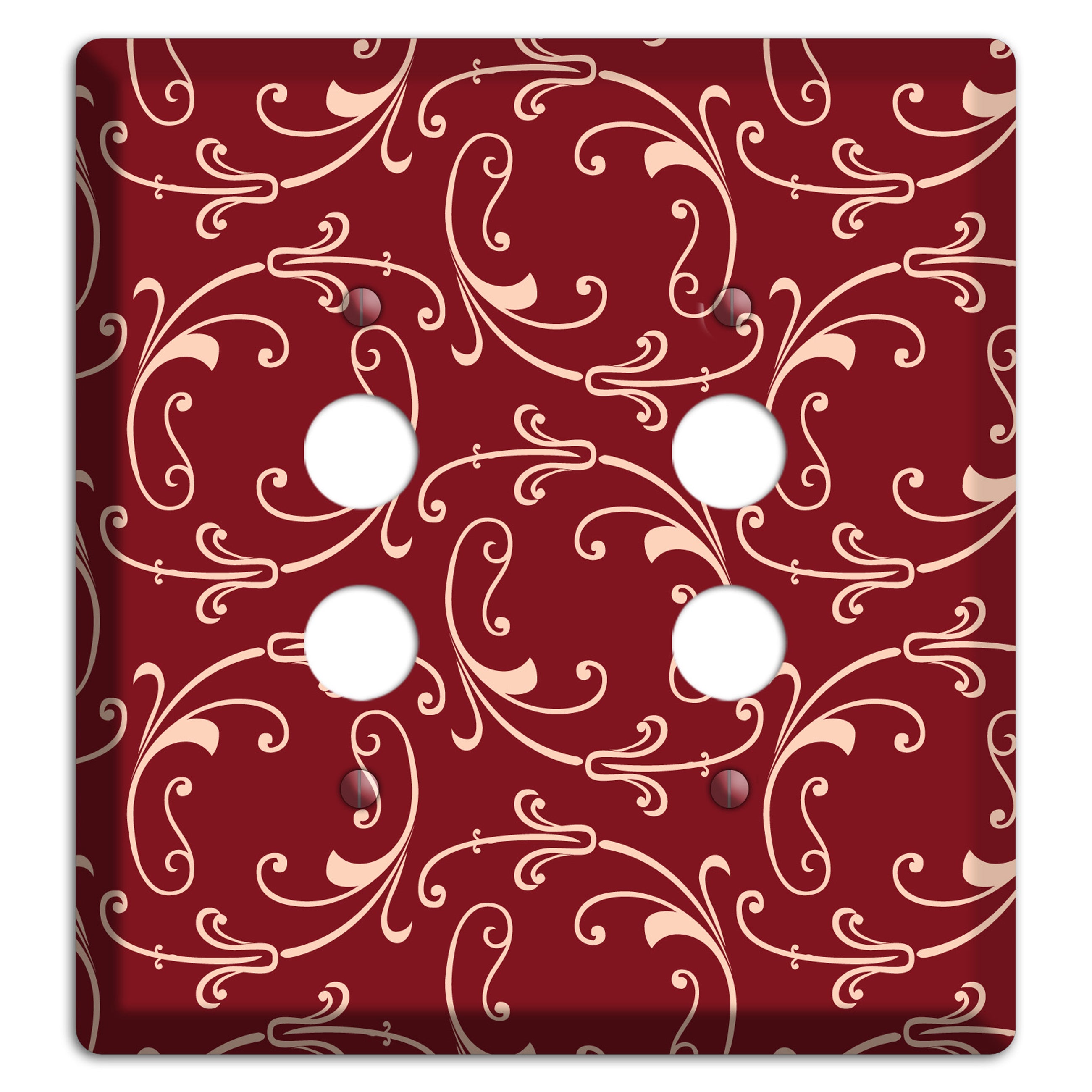 Burgundy Victorian Sprig 2 Pushbutton Wallplate