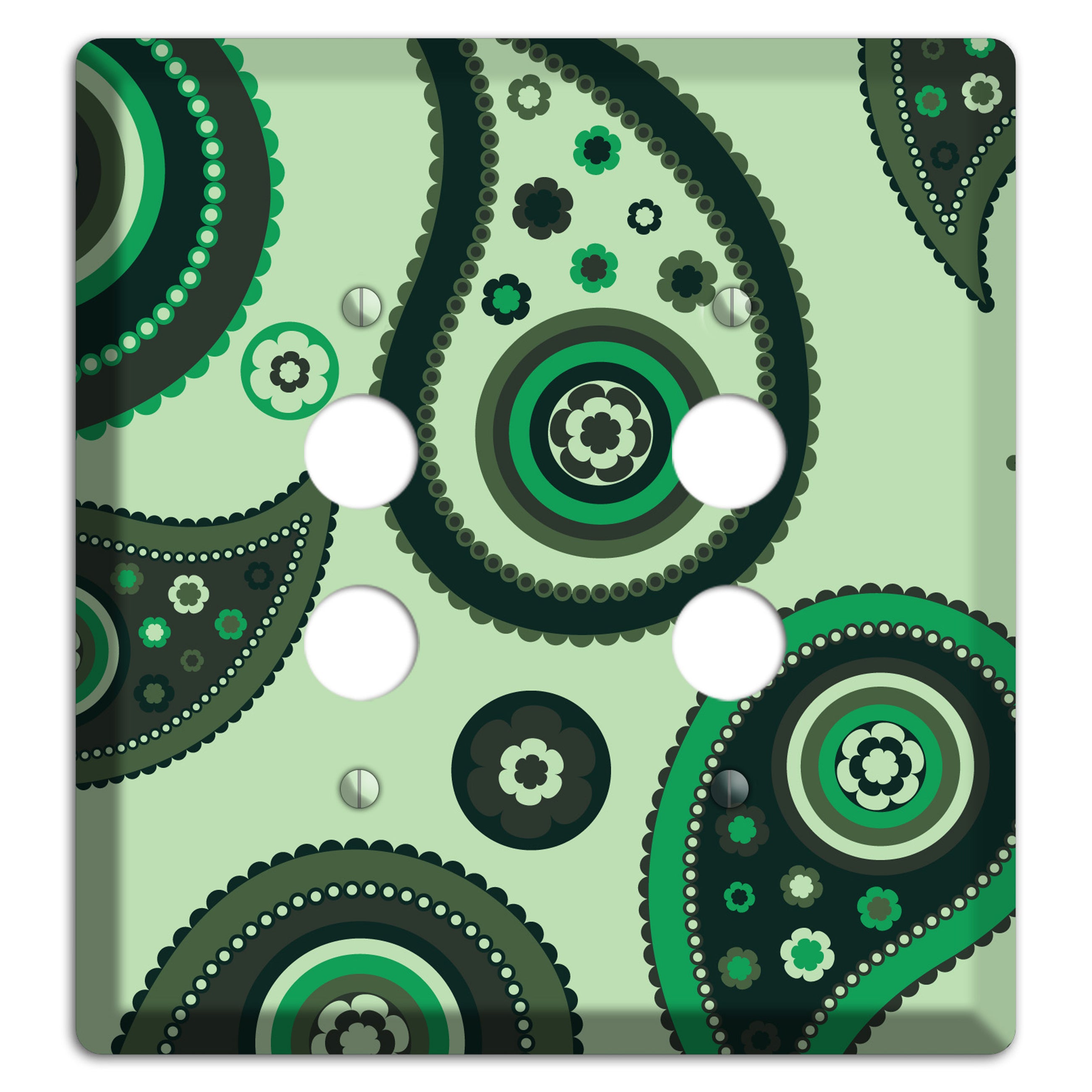 Green Paisley 2 Pushbutton Wallplate
