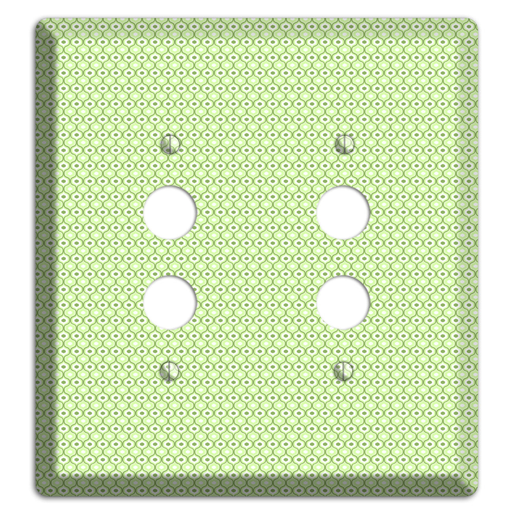 Multi Green Tiny Double Scallop 2 Pushbutton Wallplate