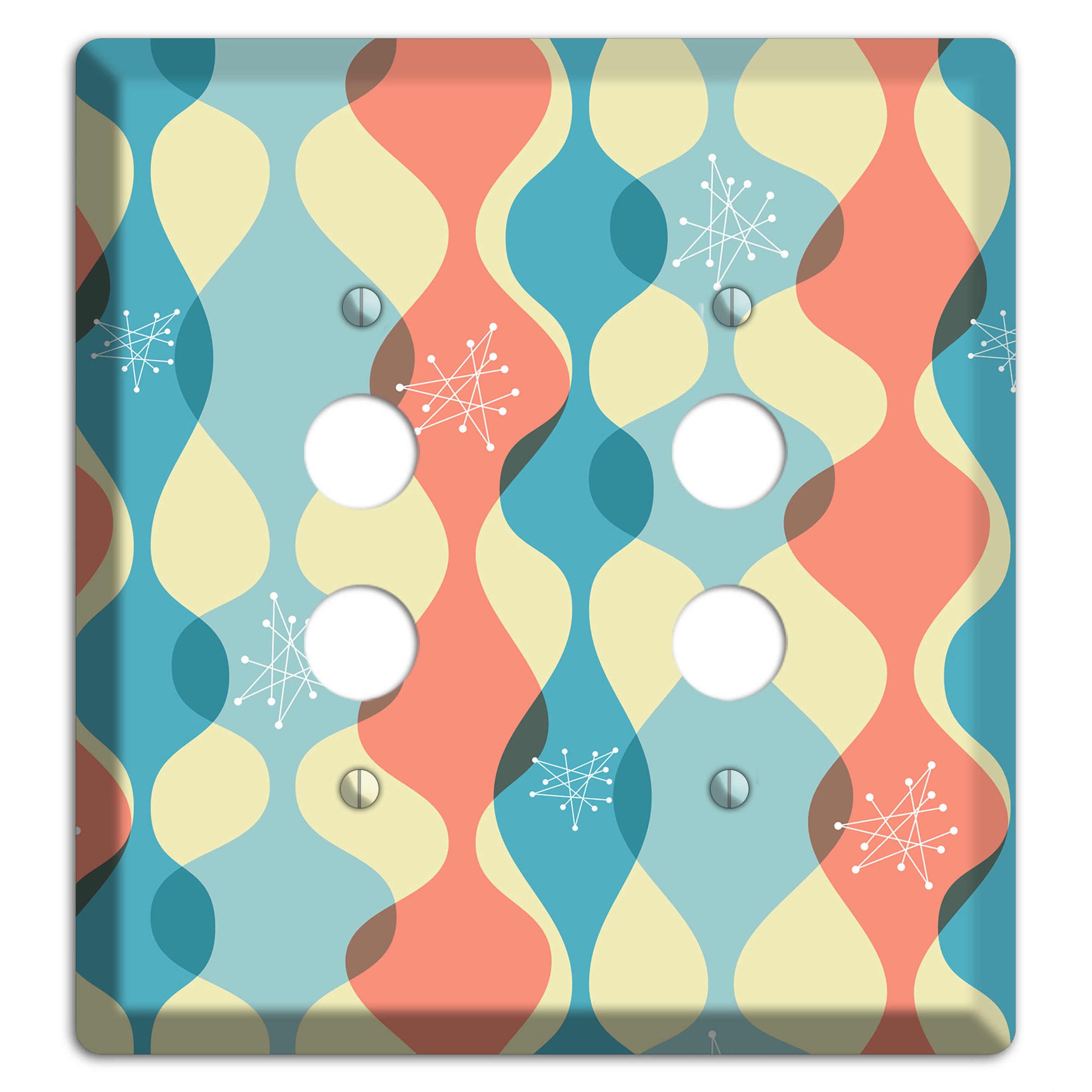 Mid Century Curves 2 Pushbutton Wallplate
