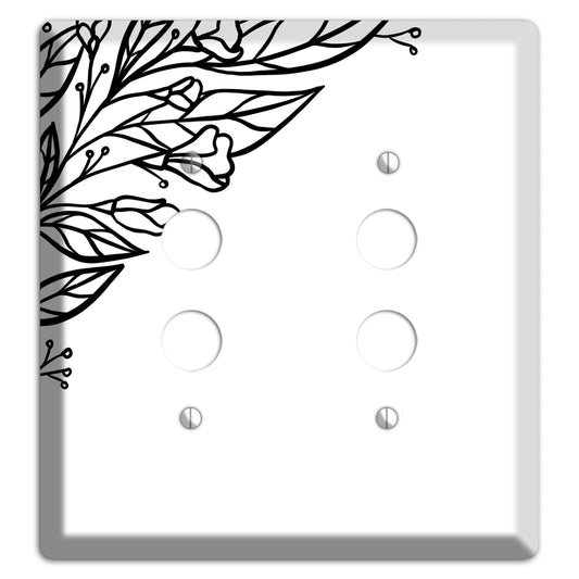 Hand-Drawn Floral 22 2 Pushbutton Wallplate
