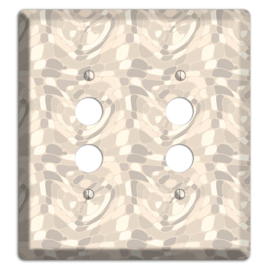 Beige Large Abstract 2 Pushbutton Wallplate