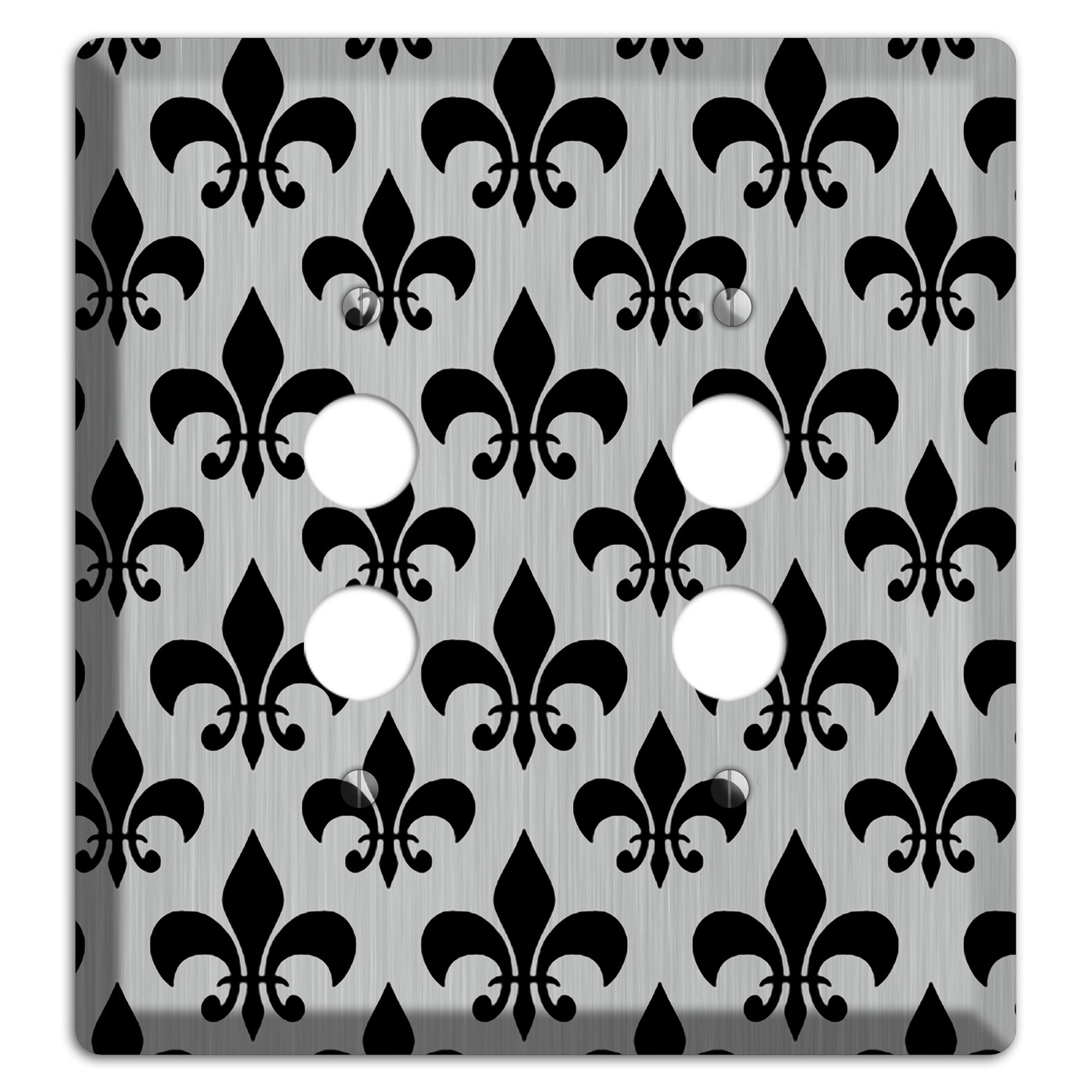 Fleur de Lis Stainless 2 Pushbutton Wallplate