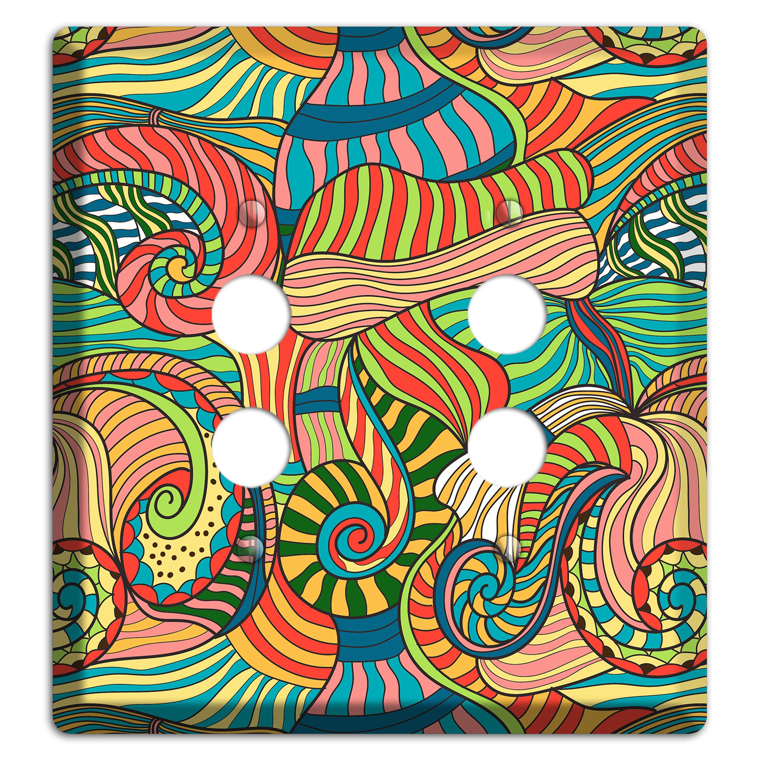 Retro Flourish 3 2 Pushbutton Wallplate