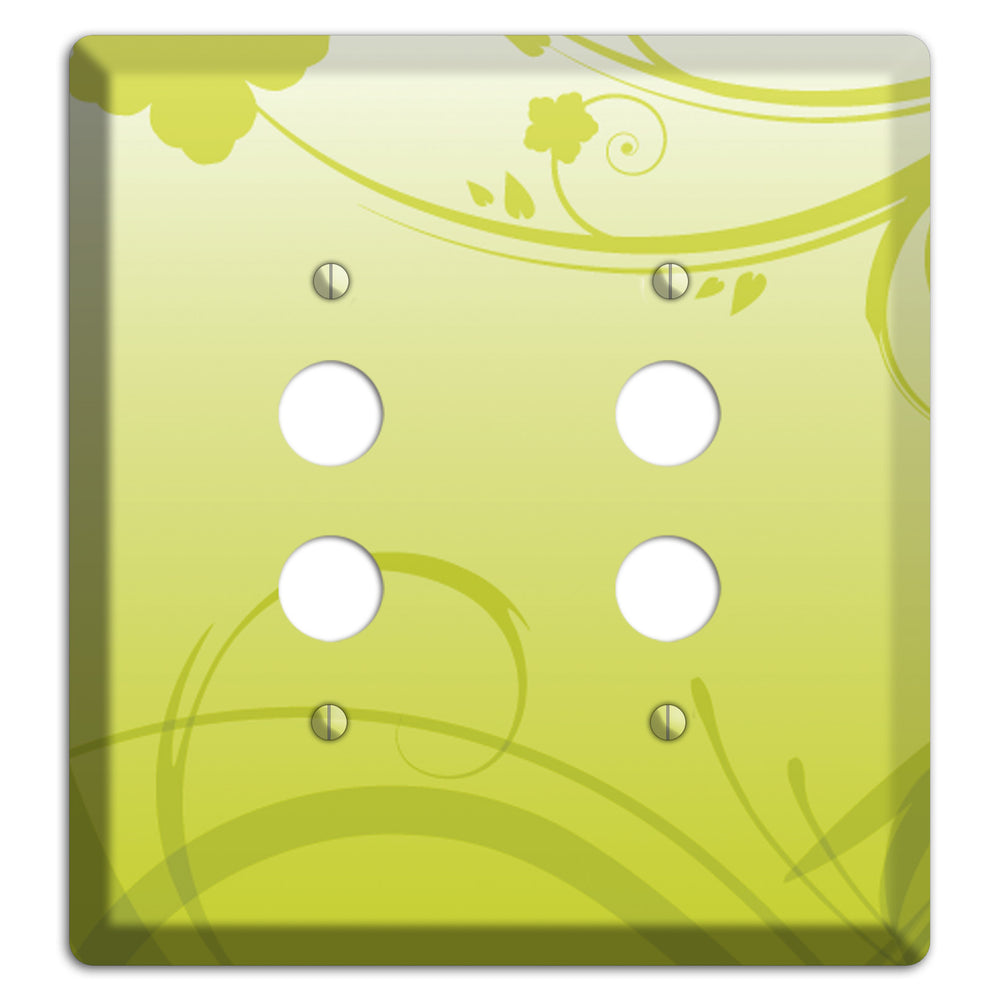 Green Swirls 2 Pushbutton Wallplate