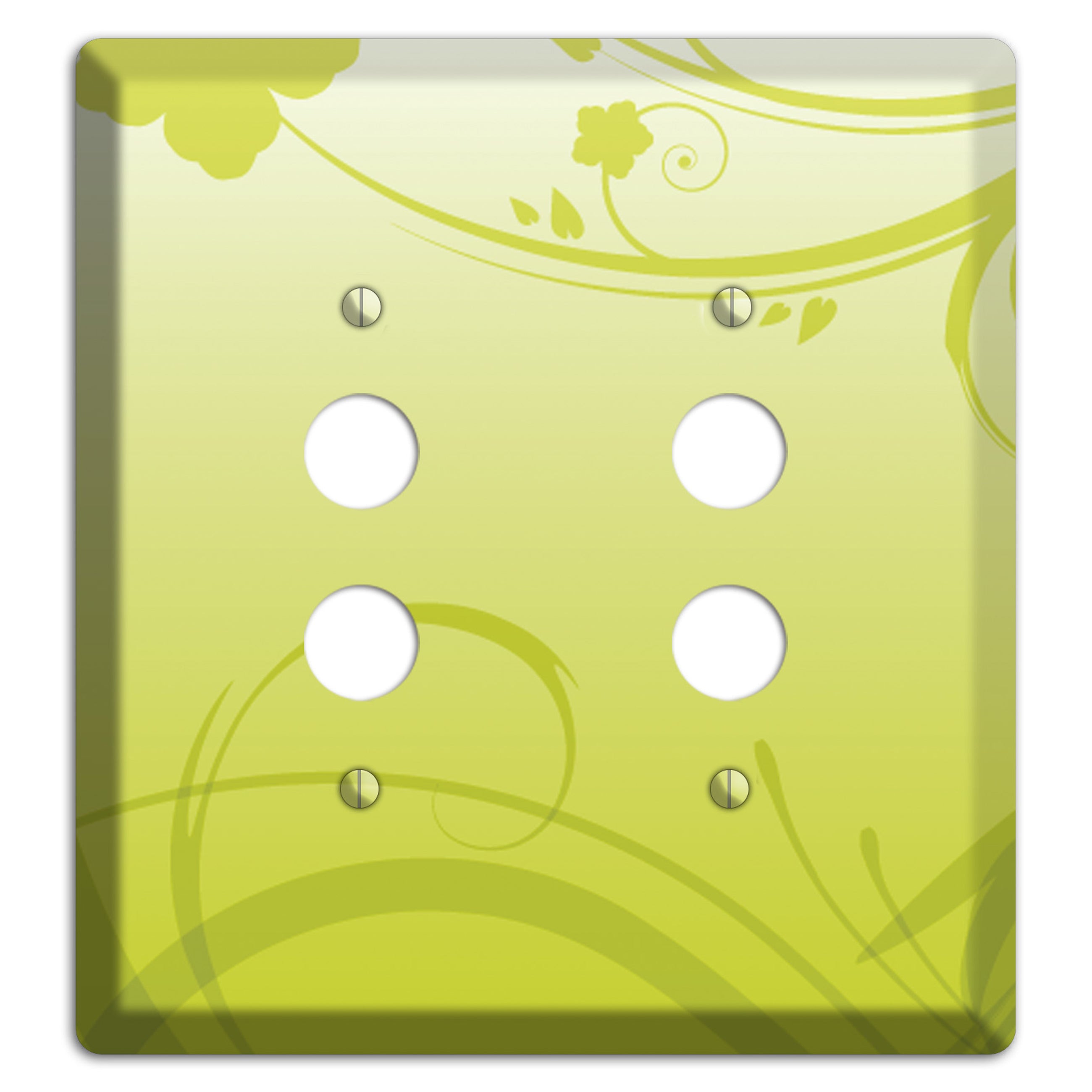 Green Swirls 2 Pushbutton Wallplate
