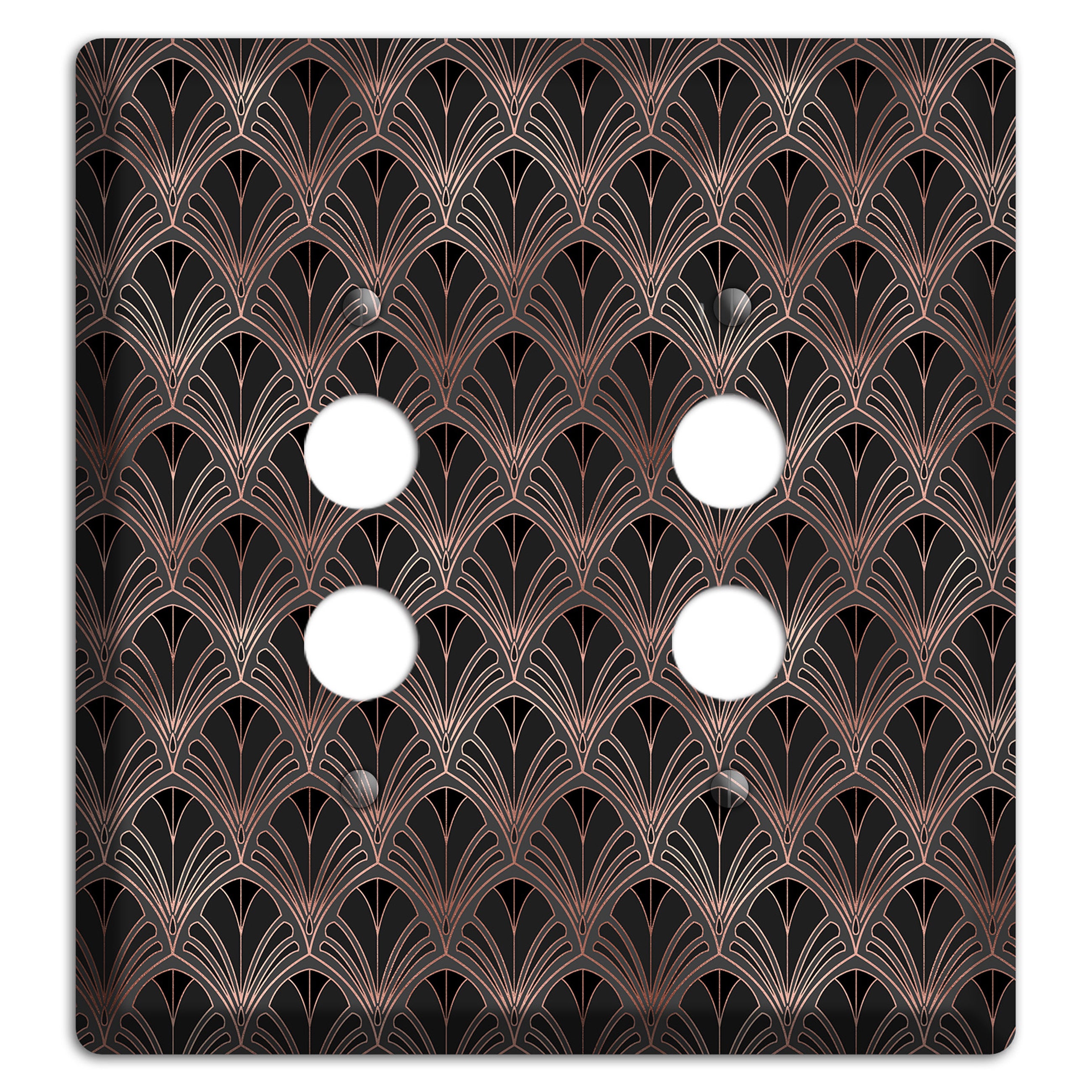 Black and Rose Deco 2 Pushbutton Wallplate