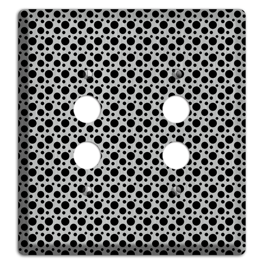 Small and Tiny Polka Dots Stainless Steel 2 Pushbutton Wallplate