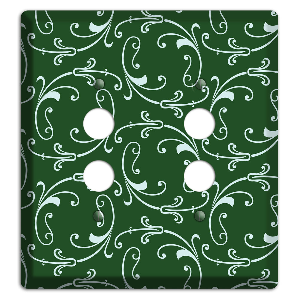 Green Victorian Sprig 2 Pushbutton Wallplate