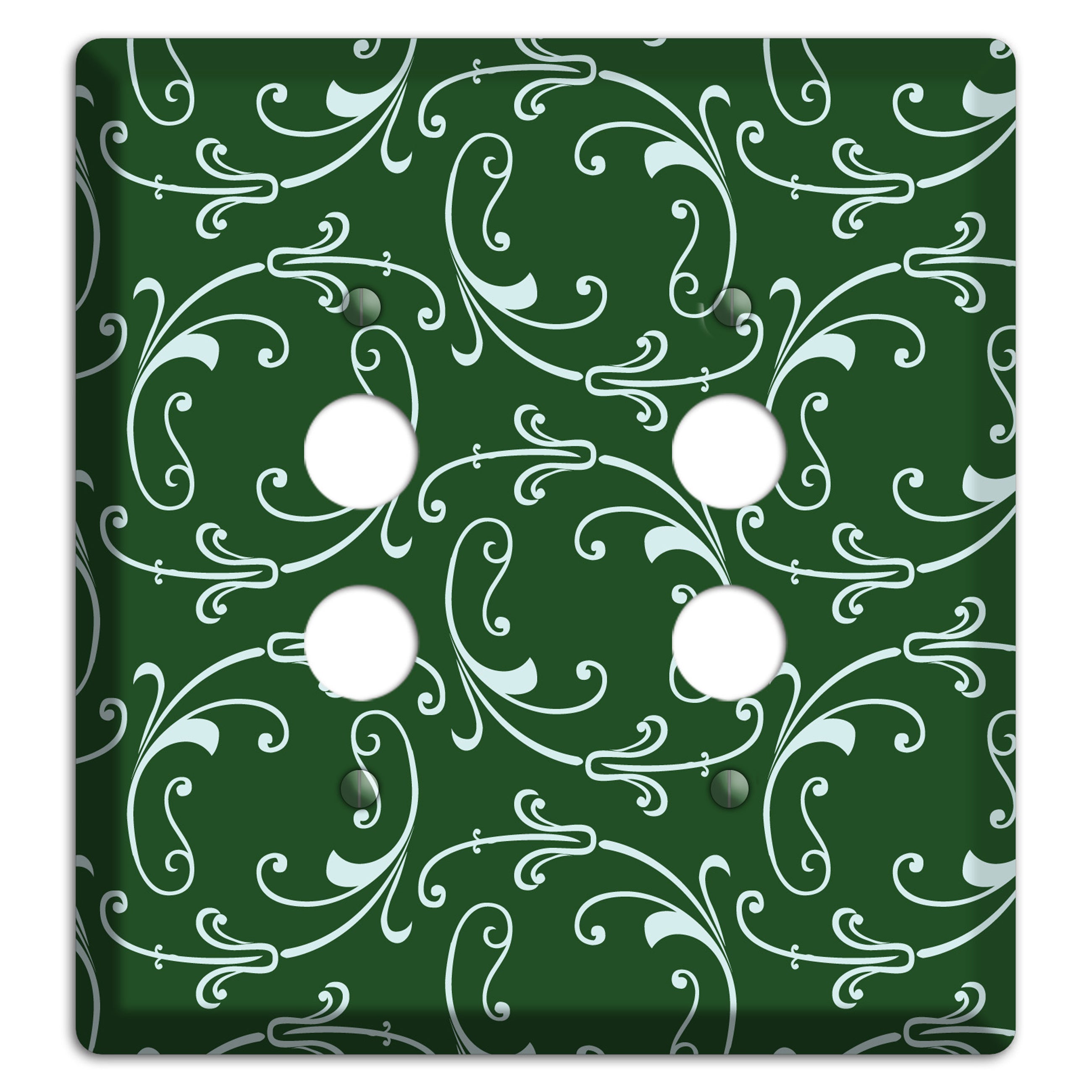 Green Victorian Sprig 2 Pushbutton Wallplate