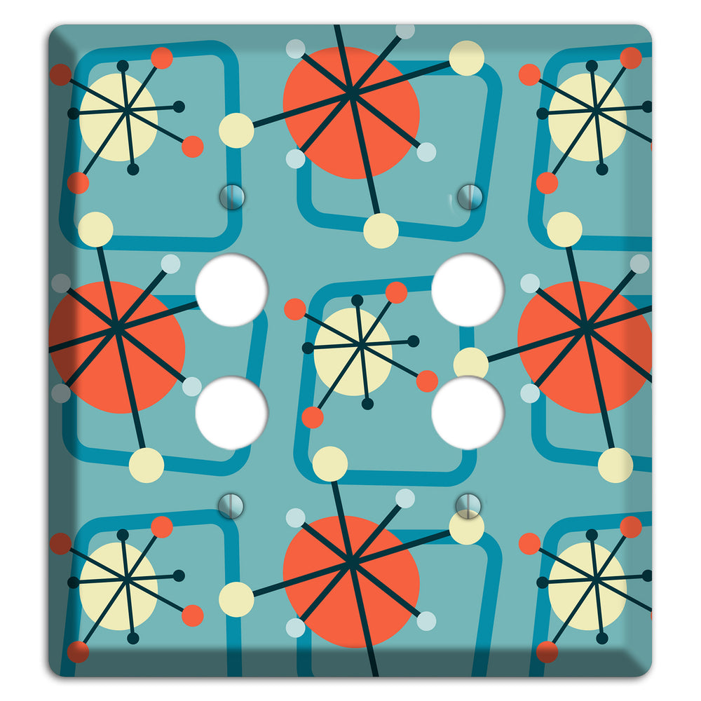 Orange Atomic Burst 2 Pushbutton Wallplate