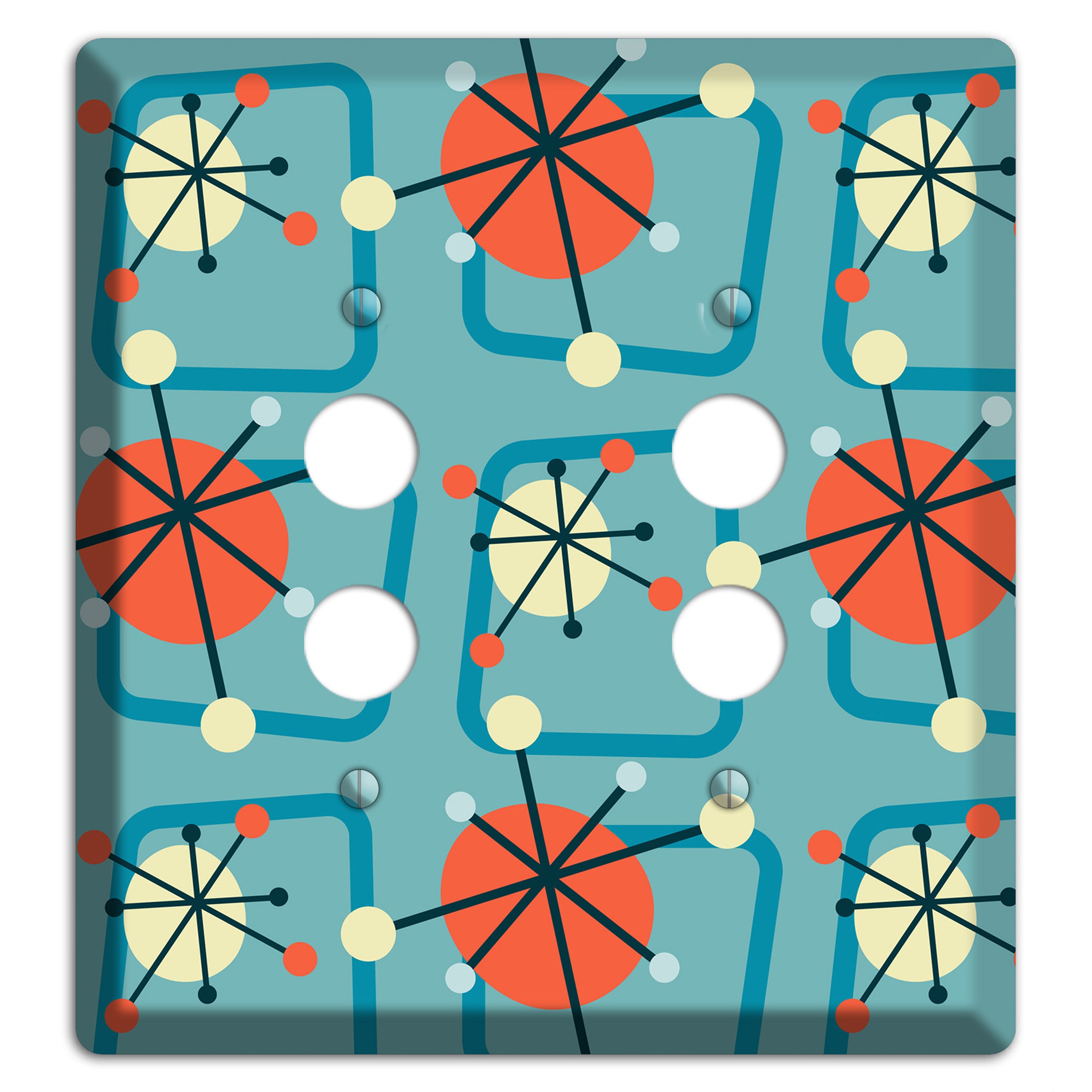Orange Atomic Burst 2 Pushbutton Wallplate