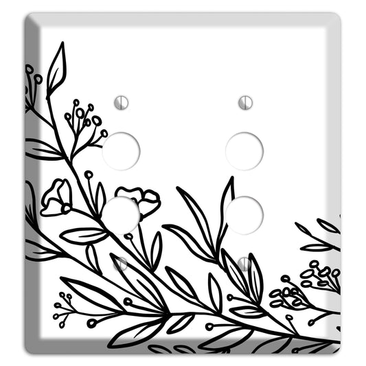 Hand-Drawn Floral 24 2 Pushbutton Wallplate