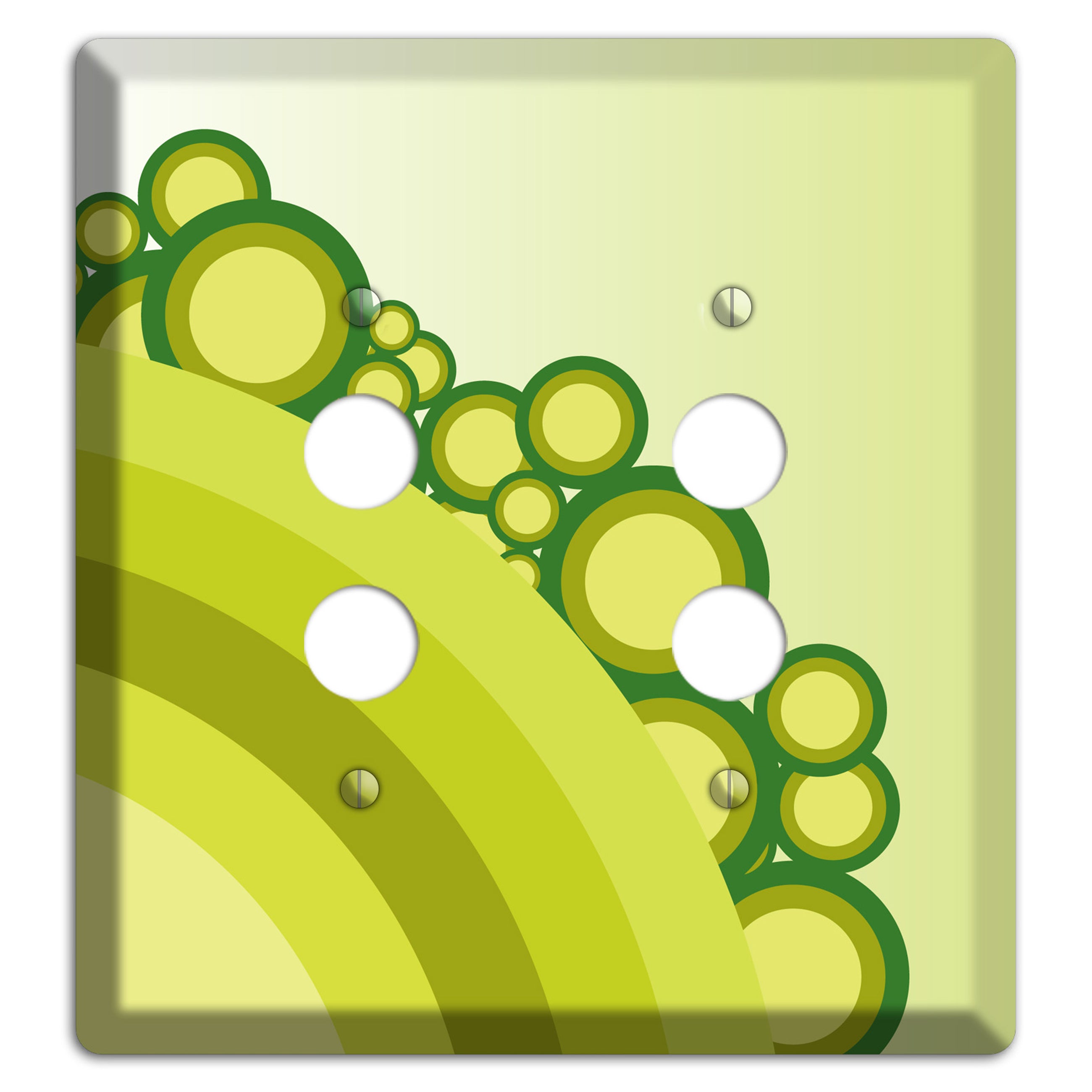 Green Rainbow Dots 2 Pushbutton Wallplate