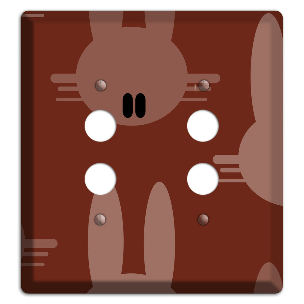 Maroon Bunny 2 Pushbutton Wallplate