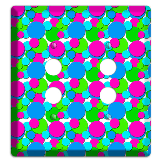 Fuschia Lime Blue Bubble Dots 2 Pushbutton Wallplate