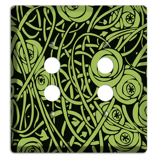 Green Deco Floral 2 Pushbutton Wallplate