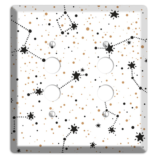 Constellations White 2 Pushbutton Wallplate