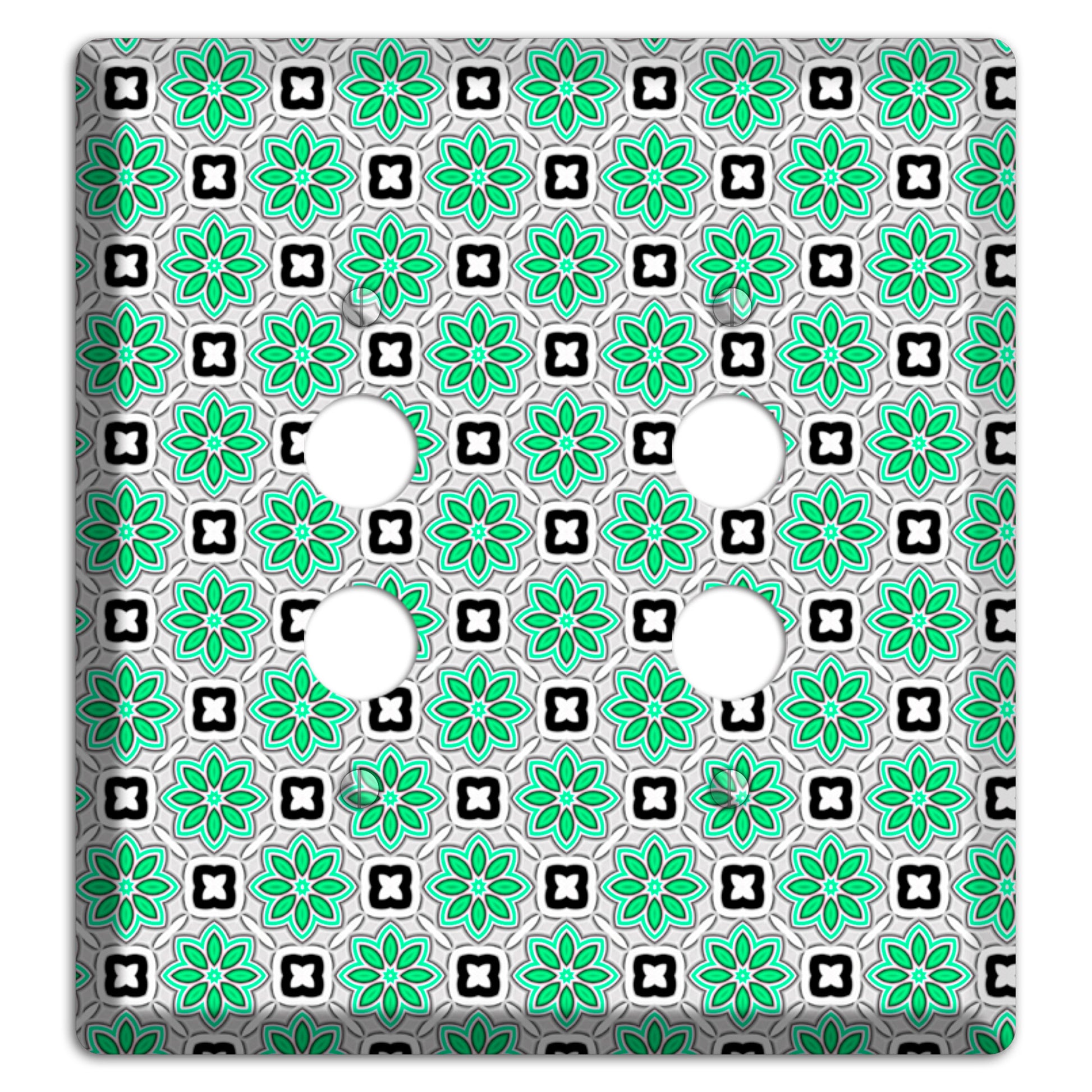 Green Foulard 6 2 Pushbutton Wallplate