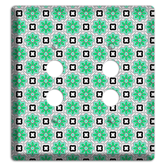 Green Foulard 6 2 Pushbutton Wallplate
