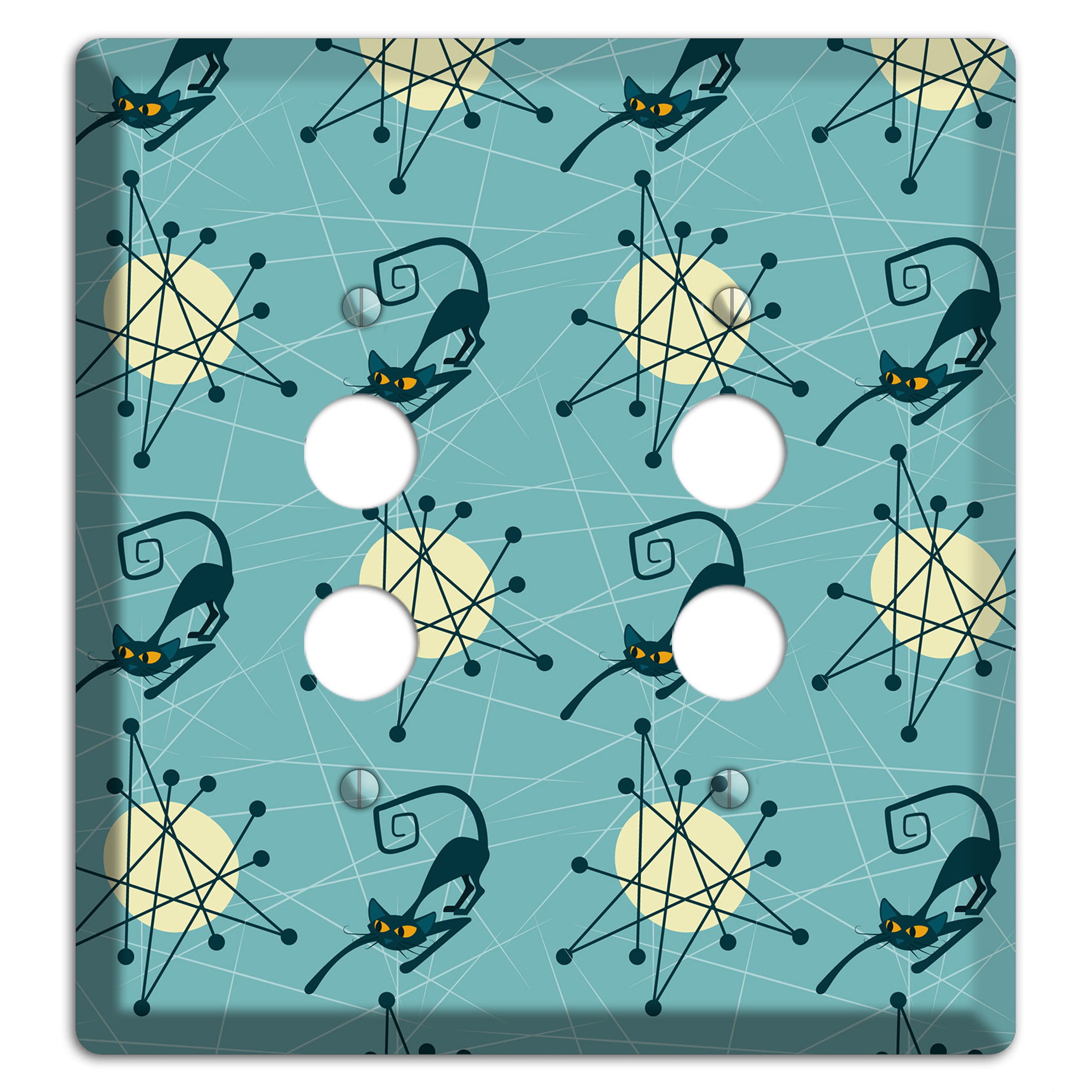 Atomic Black Cats 2 Pushbutton Wallplate
