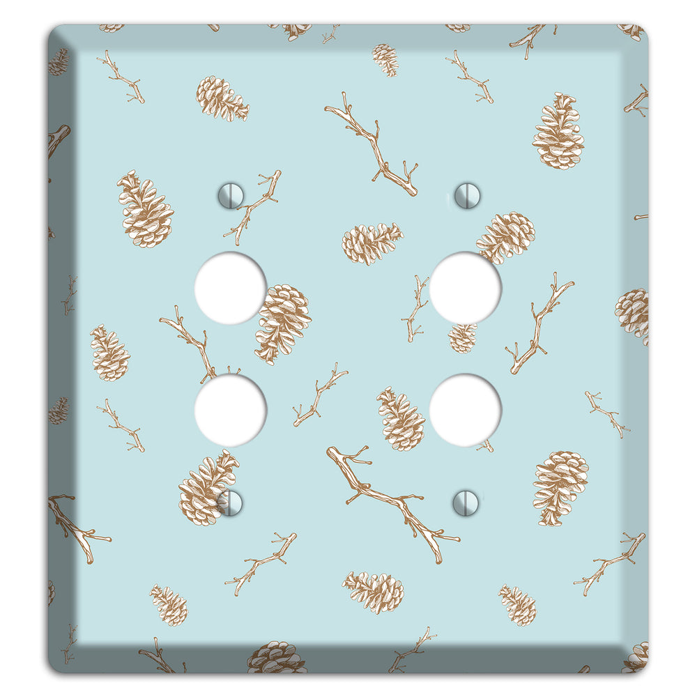 Wildlife Pinecones & Twigs 2 Pushbutton Wallplate
