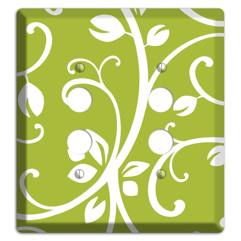 Green Bud Sprig 2 Pushbutton Wallplate