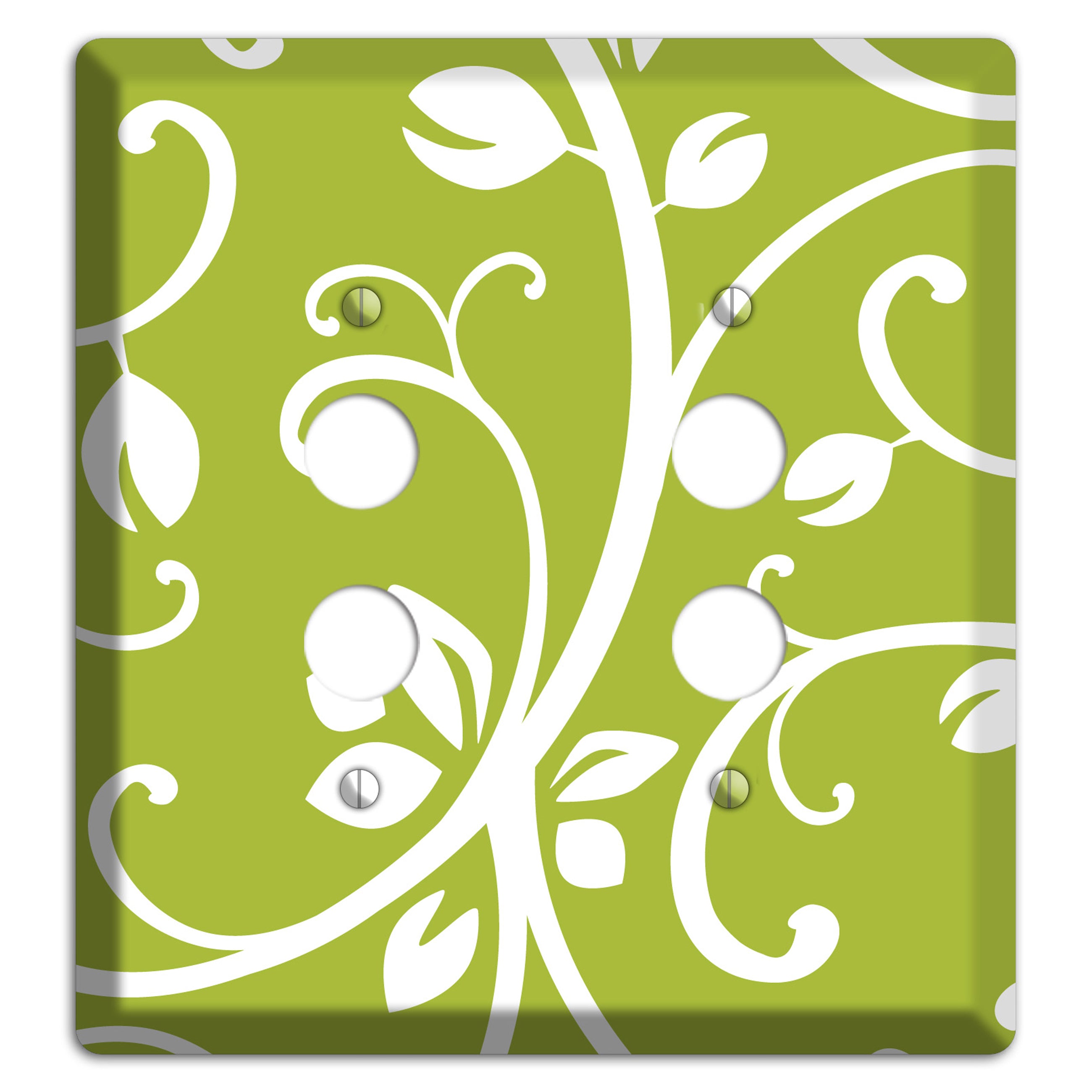 Green Bud Sprig 2 Pushbutton Wallplate