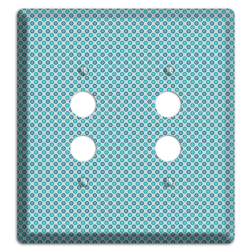 Turquoise and Blue Concentric Dots 2 Pushbutton Wallplate