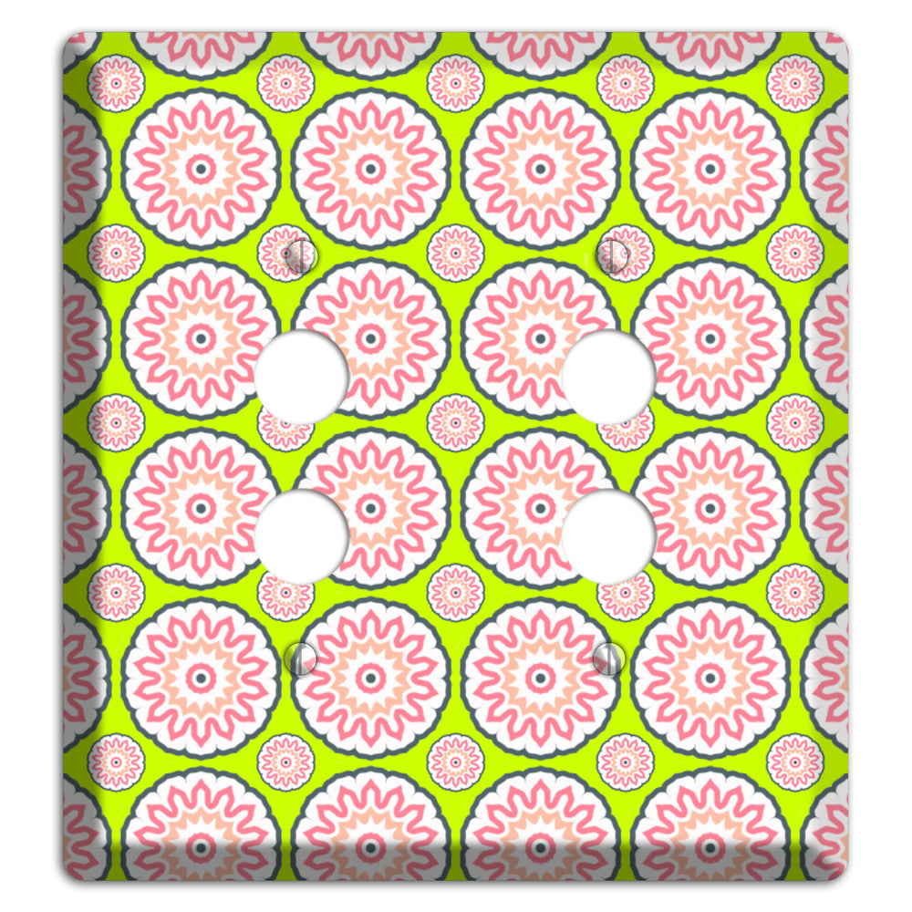 Green with Tiled Suzani 2 Pushbutton Wallplate